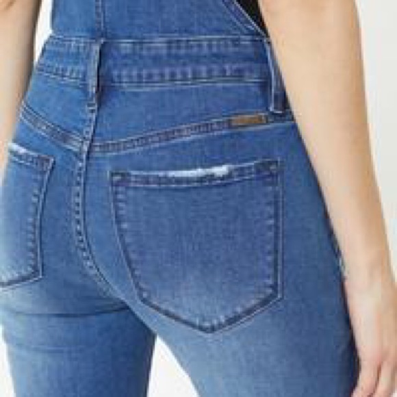 KANCAN DAPHNE DEEP BLUE SUPER SKINNY OVERALLS - Picture 5 of 11